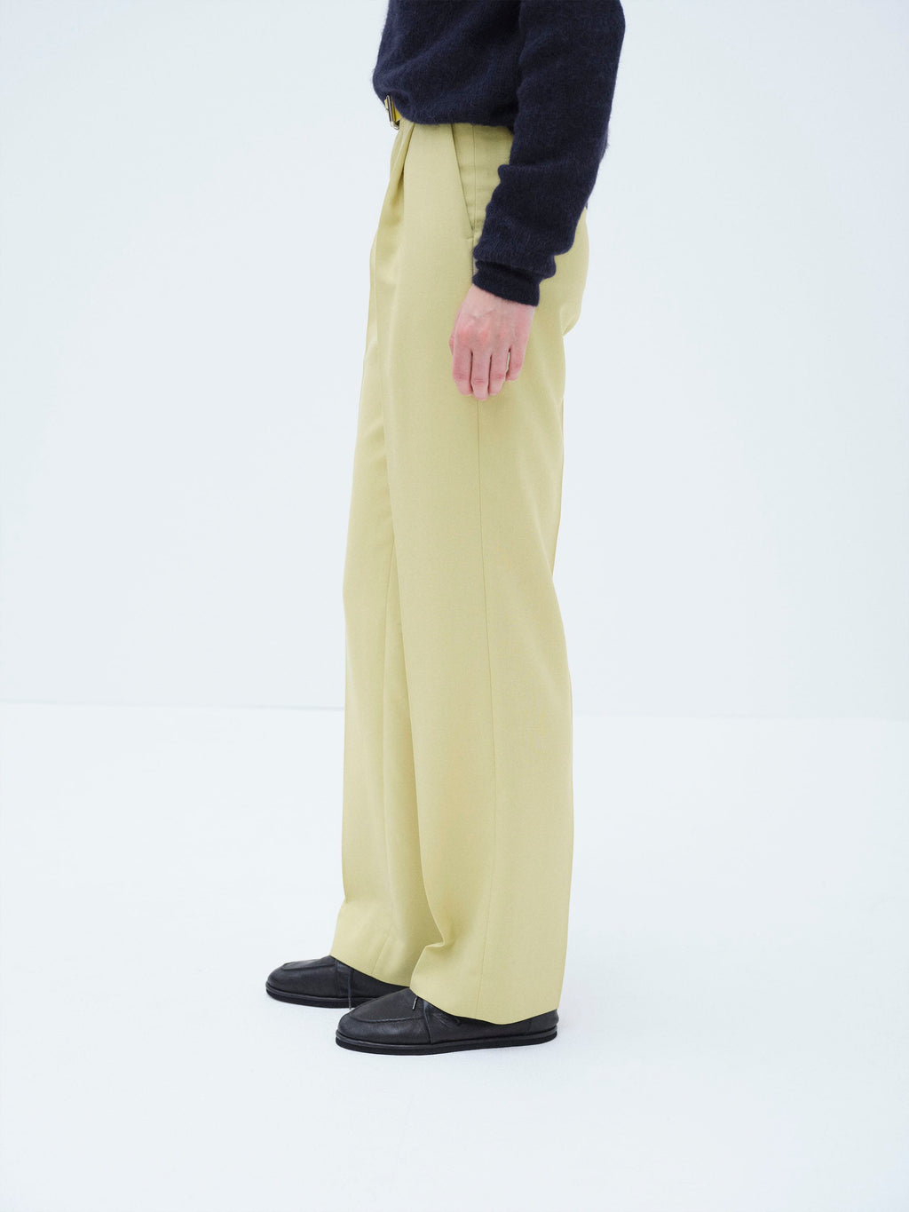 TENSE WOOL DOUBLE CLOTH SLACKS