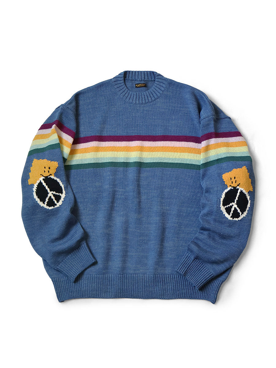 5G Cotton Knit MOONBOW & PECKISH RAINBOWY Crew...