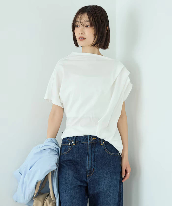 Organic Cotton Asymmetrical Draped Top