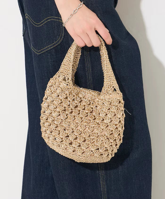 Lurex Yarn Hand Knitted 2WAY Bag