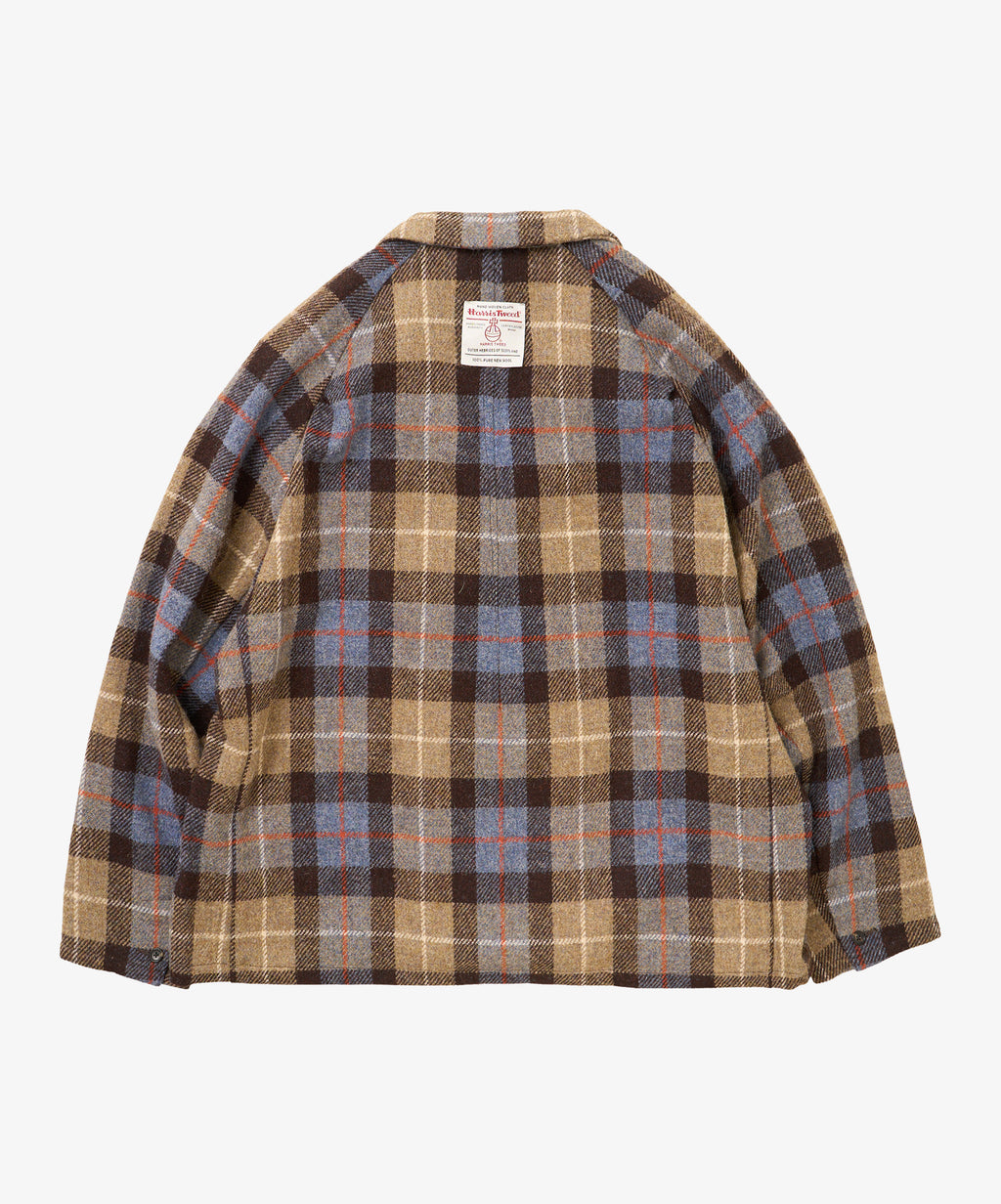 double-breasted jacket plaid harris tweed