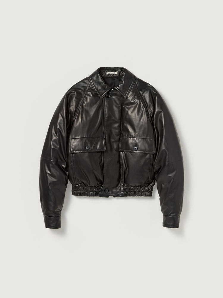 FINE CALF LEATHER DOWN BLOUSON