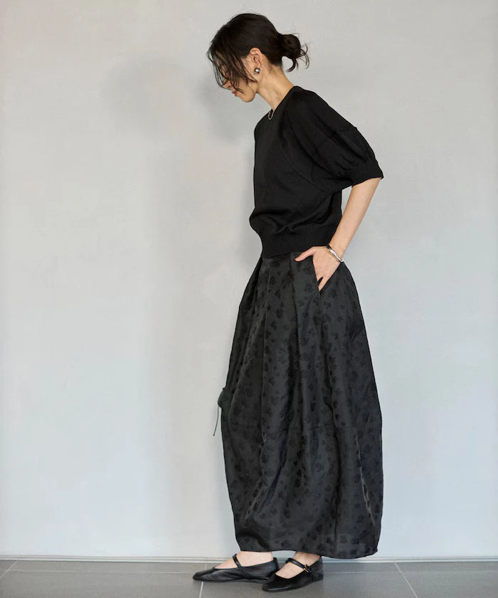 Flower Sheer Jacquard Cocoon Skirt