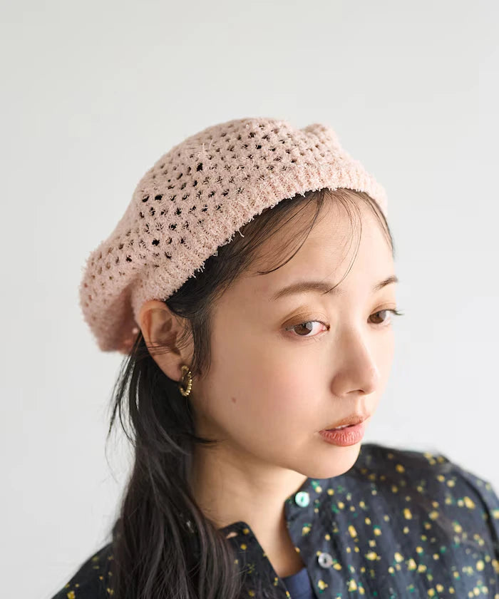 Lace Knit Beret Hat