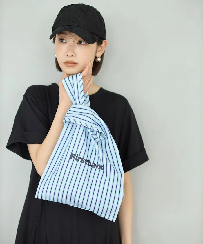 Stripe Print Canvas Market Bag