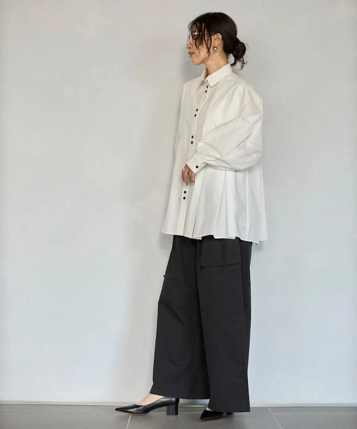 Box Stacked Balloon Sleeve Long Sleeve Shirt