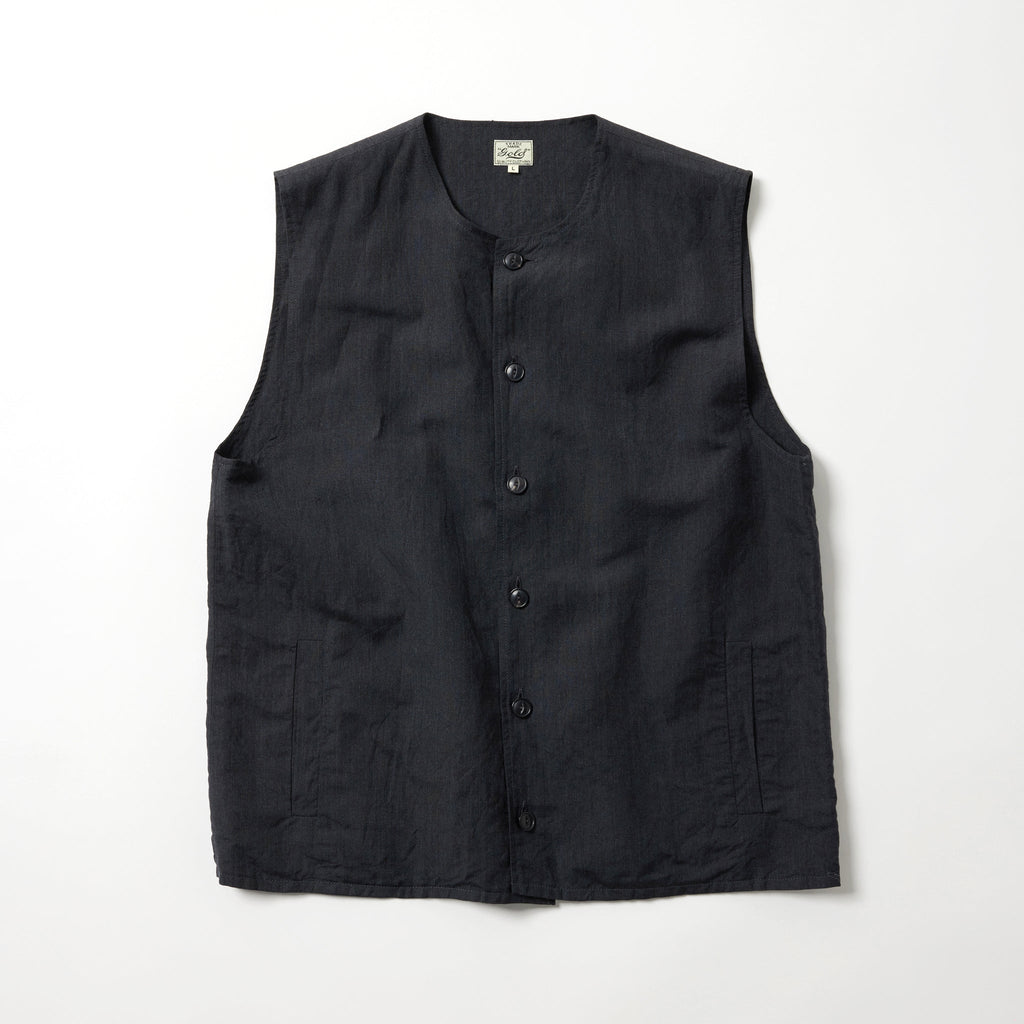 Linen Wool Tropical Crew Neck Vest