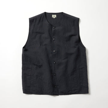 Linen Wool Tropical Crew Neck Vest