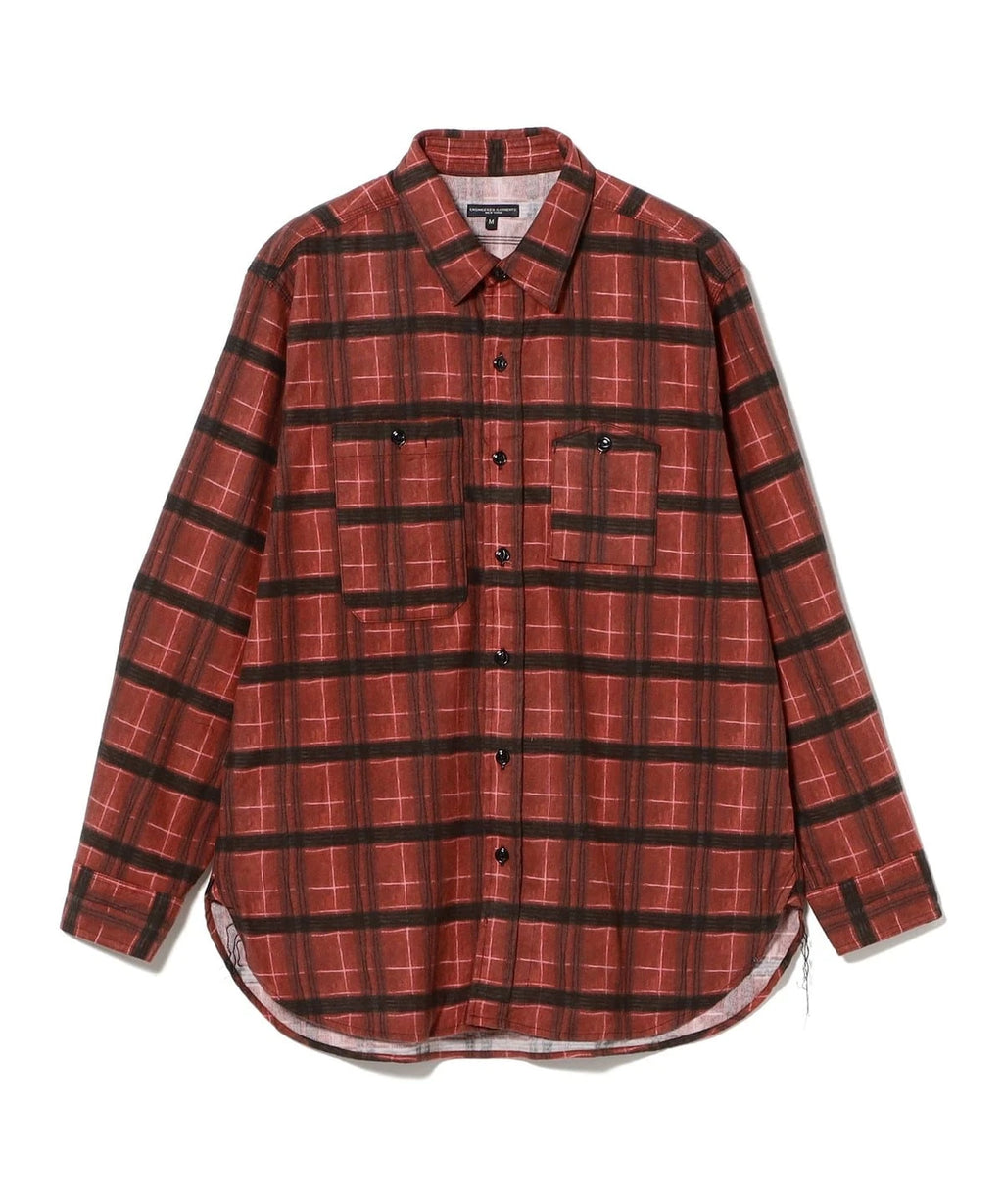 Engineered Garments Work Shirt - Cotton Printed Plaid Flannel