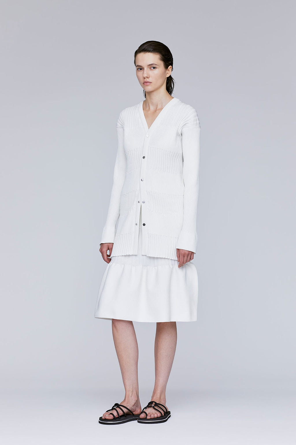 FLUTED LONG CARDIGAN