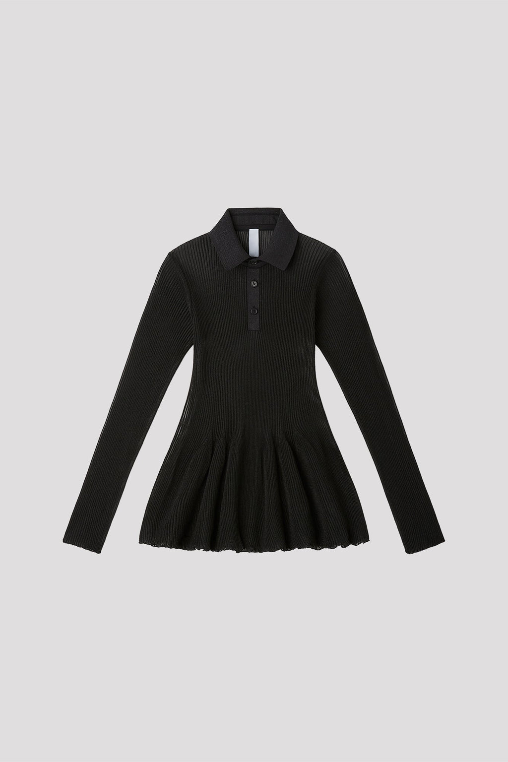 HYPHA LUCENT GLITTER LONG SLEEVE POLO SHIRT