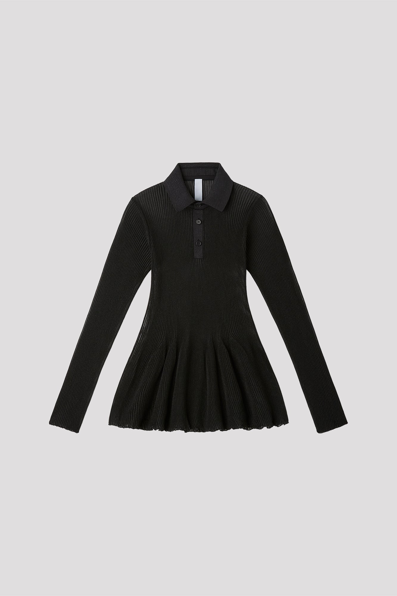 HYPHA LUCENT GLITTER LONG SLEEVE POLO SHIRT