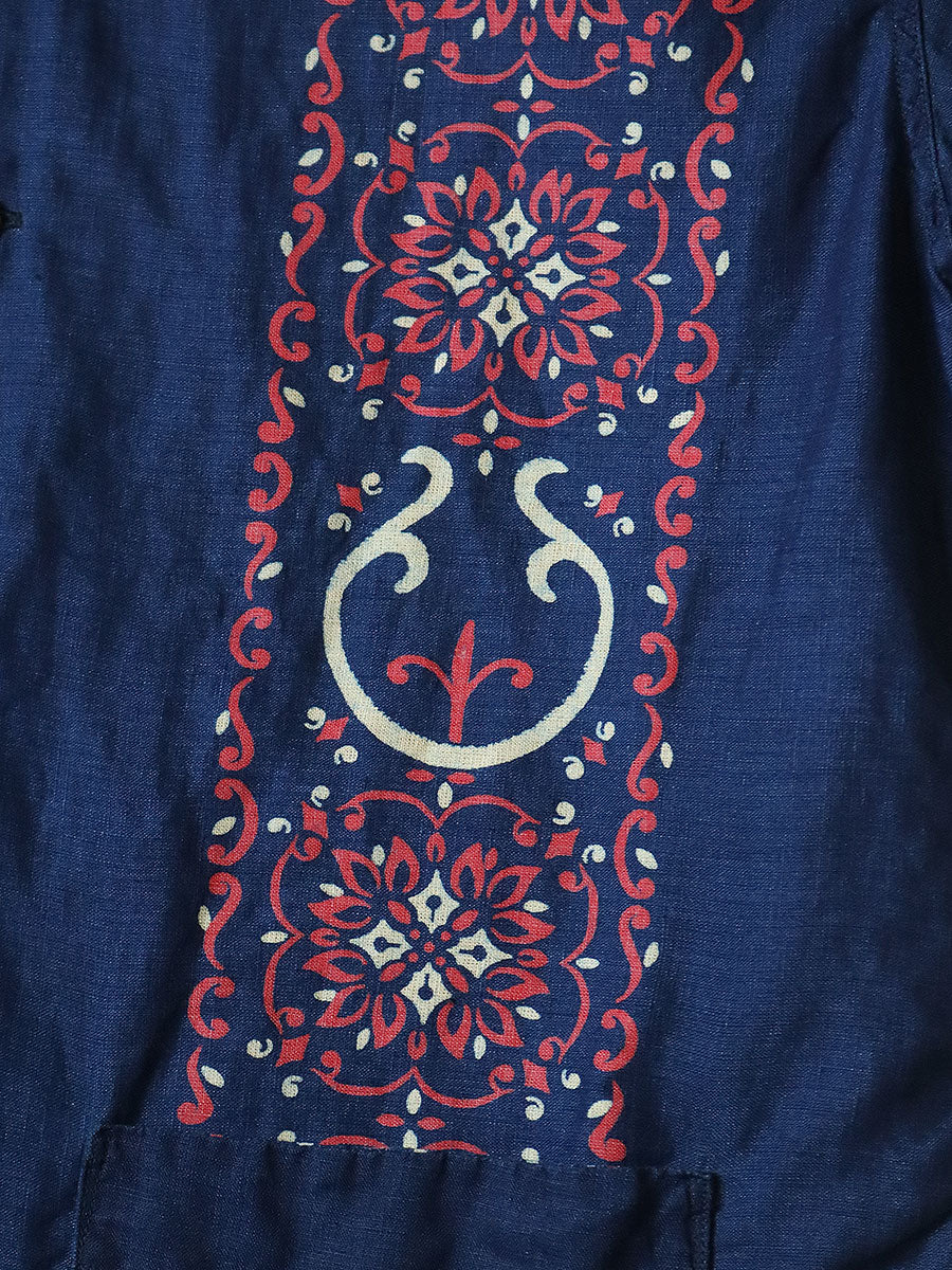 French Cross Linen Havana Banana Pattern Rangleka...
