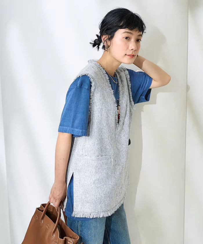 V-Neck Summer Tweed Vest