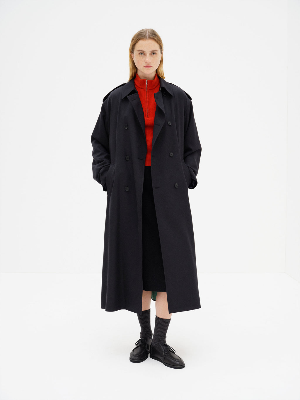 ULTRA FINE WOOL TRENCH COAT WITH DETACHABLE LINER