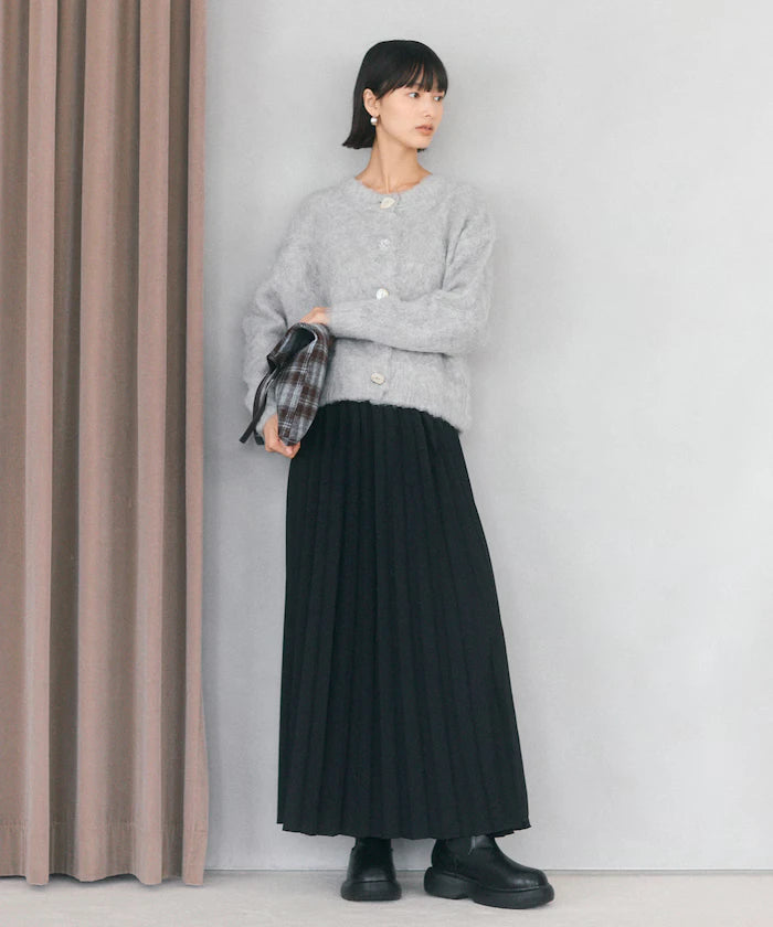 Variation Button Shaggy Knit Cardigan