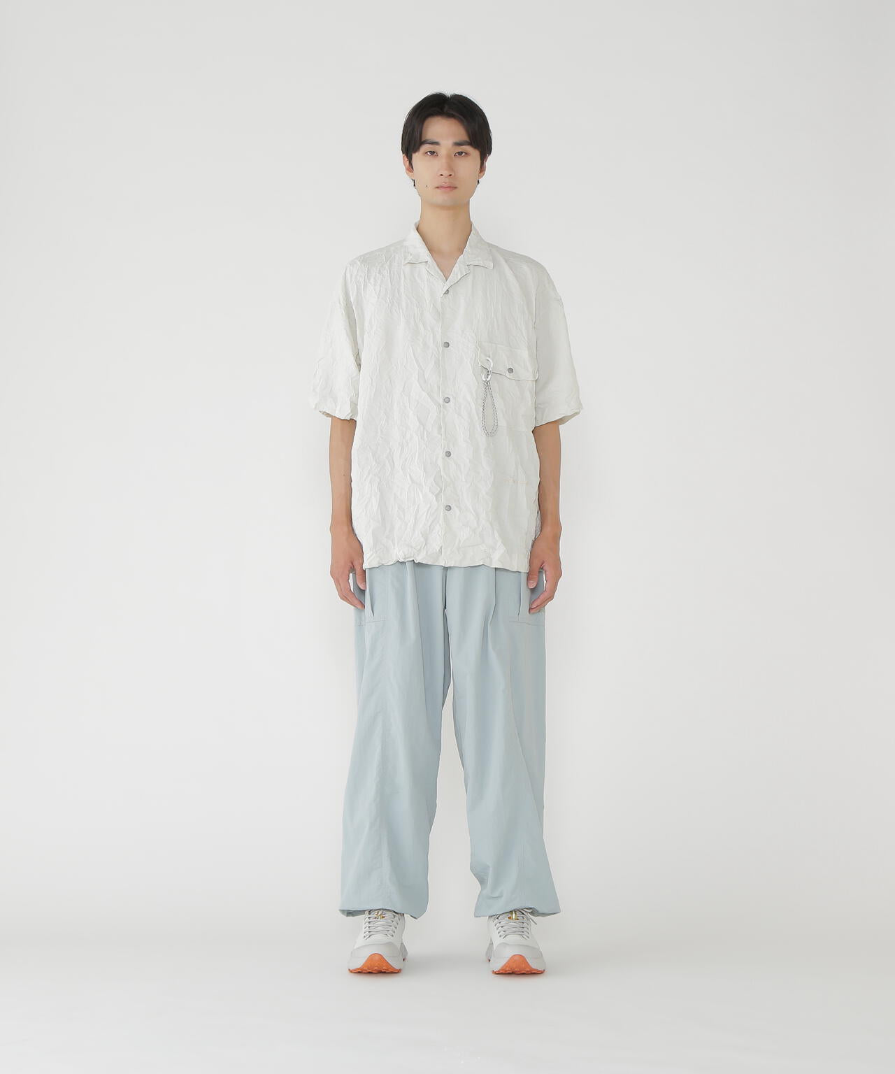 washer pleated open SS shirt (M)