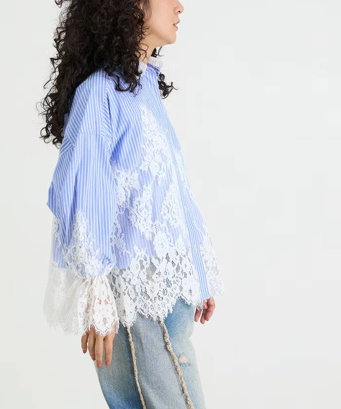 Lace Docking Stripe Shirt