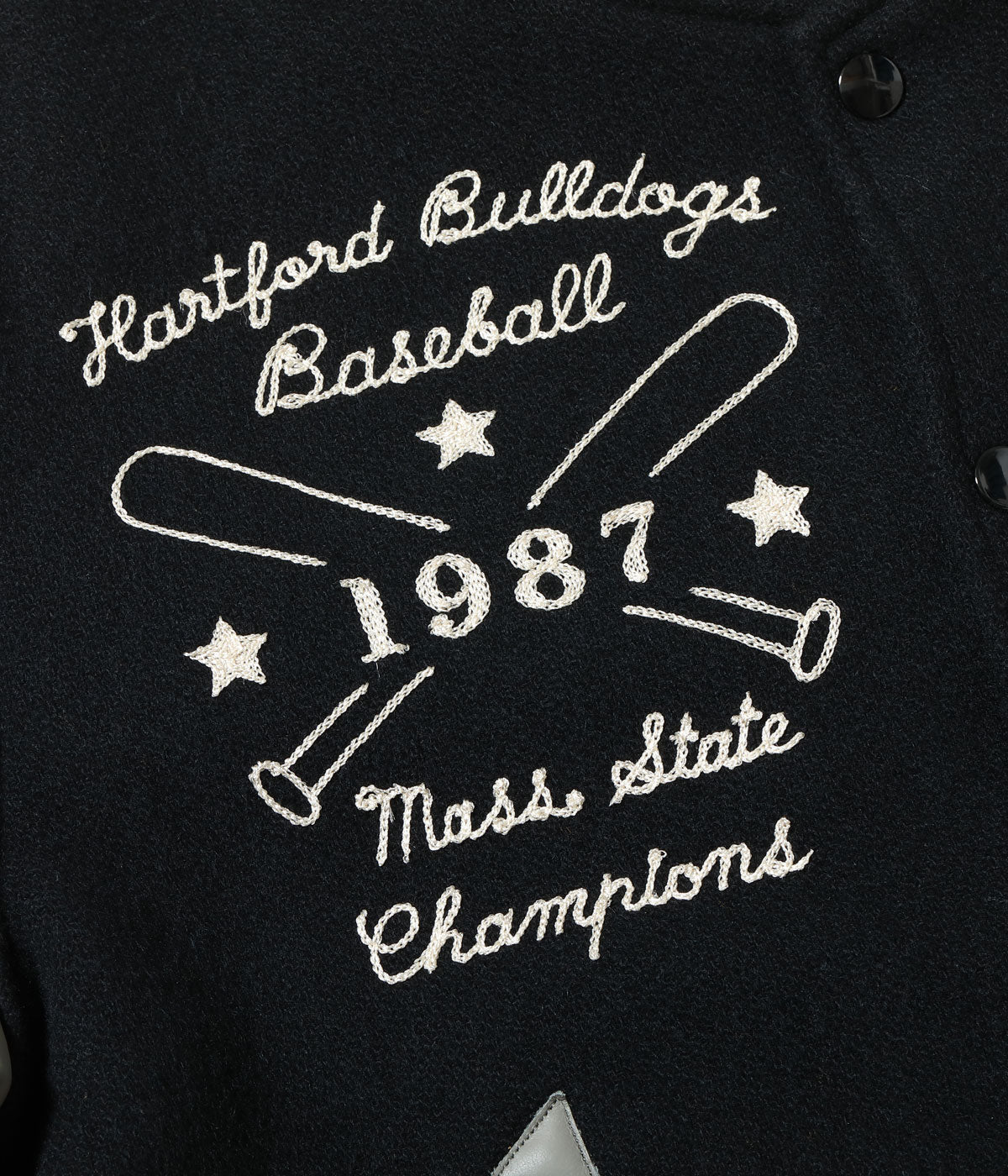 30oz. WOOL MELTON AWARD JACKET “BULLDOGS” (BLACK)