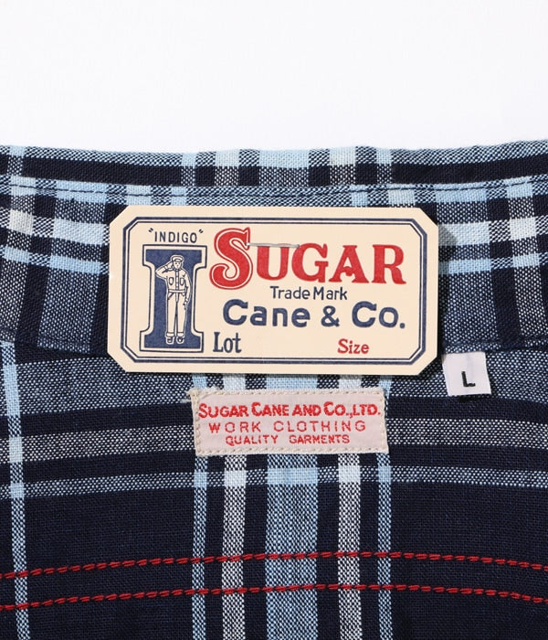 FICTION ROMANCE 7.9oz. INDIGO CHECK WORK SHIRT