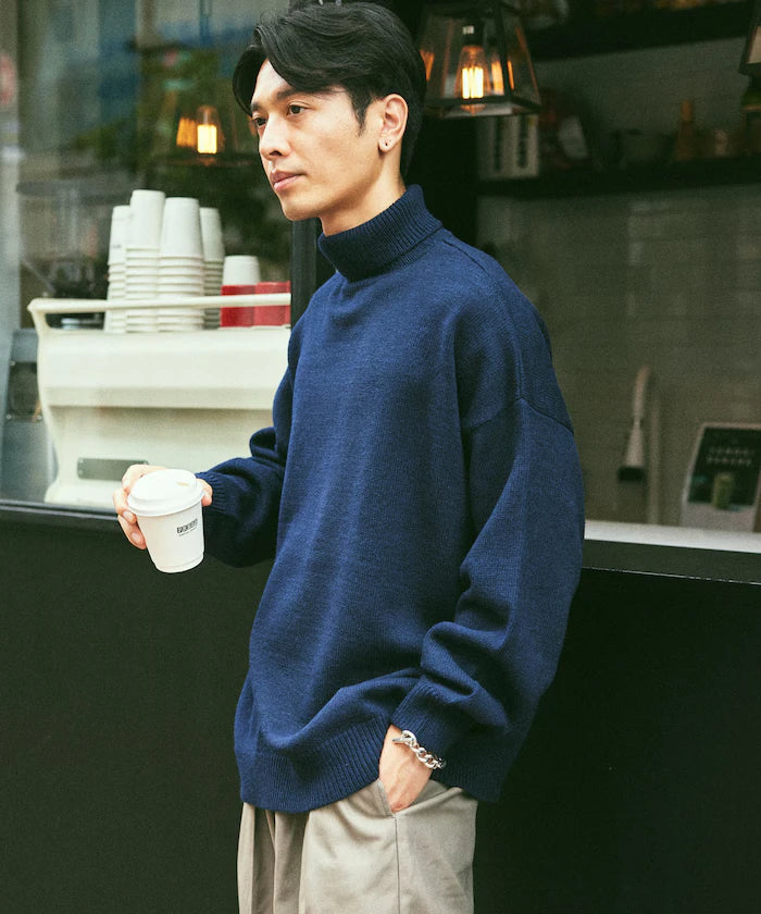 Relaxed Fit Easy Care Washable Turtleneck Knit