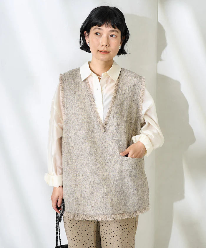V-Neck Summer Tweed Vest