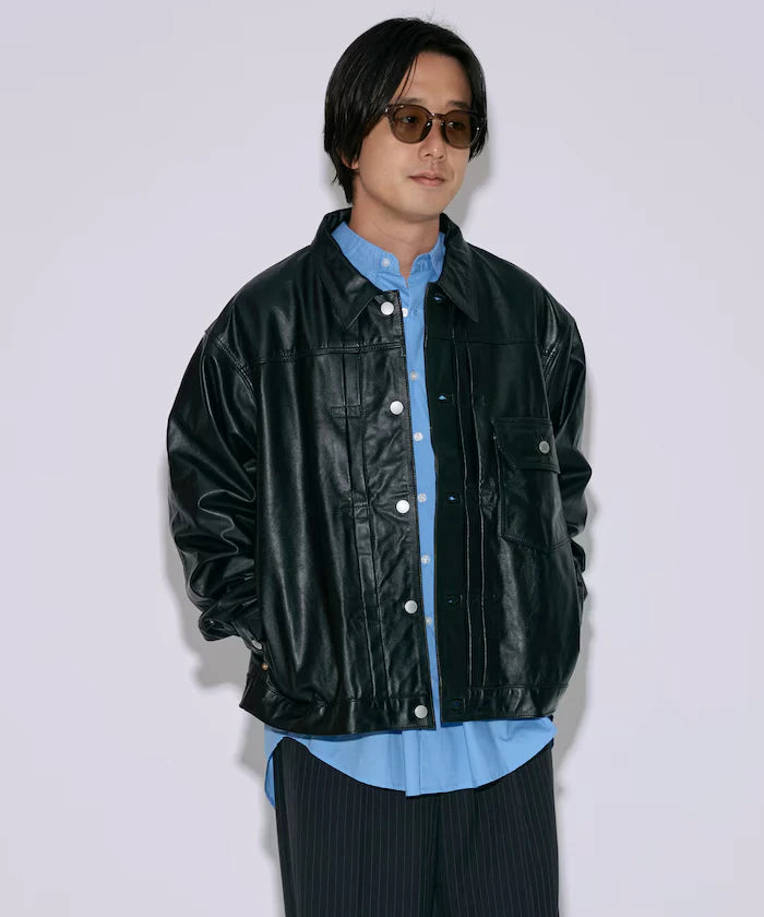 Leather Jacket TYPE-1 / Water-Repellent Leather / Cowhide