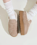 Thick-soled eco-fur loafers