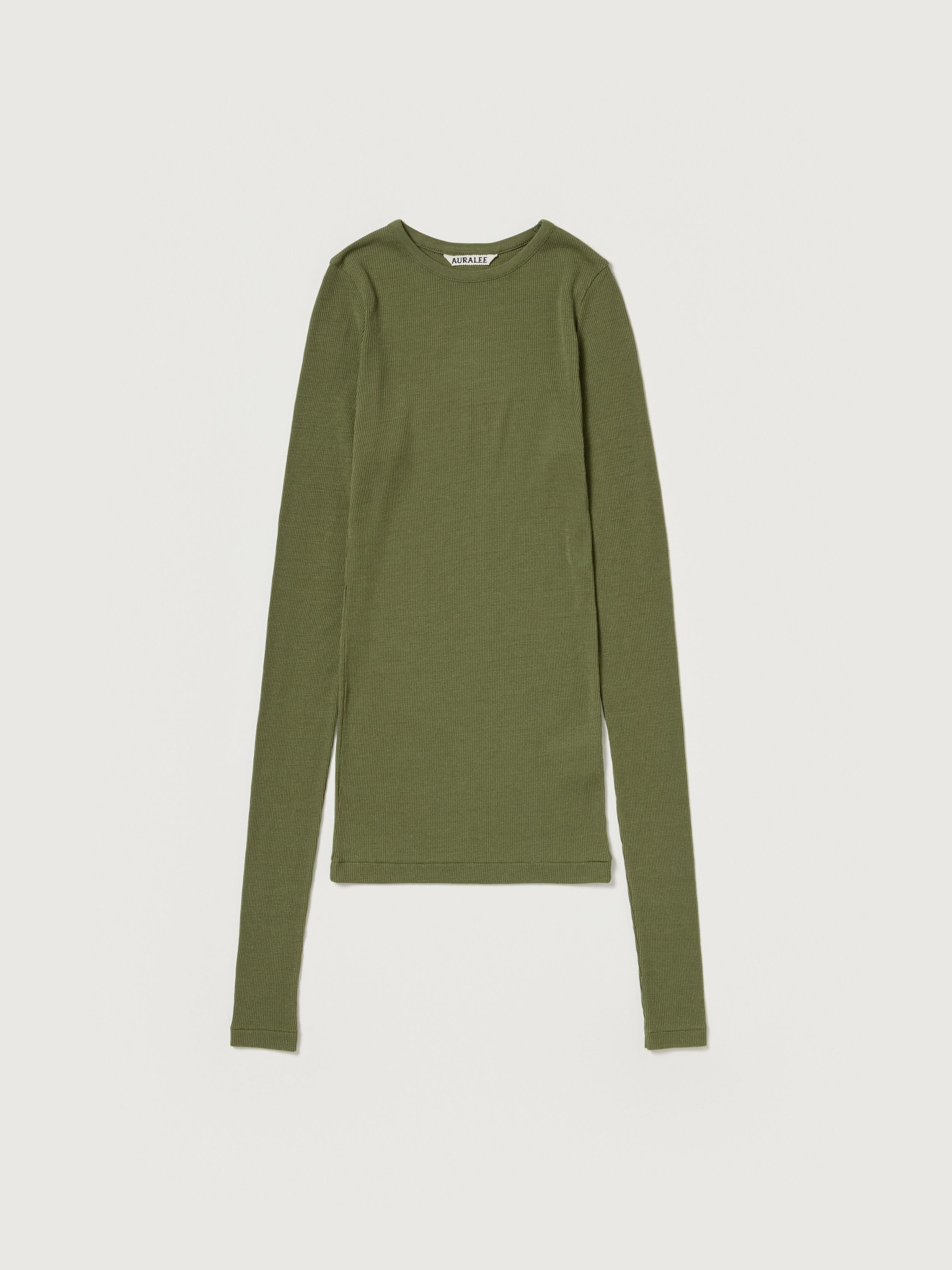 WOOL SILK SOFT RIB L/S TEE