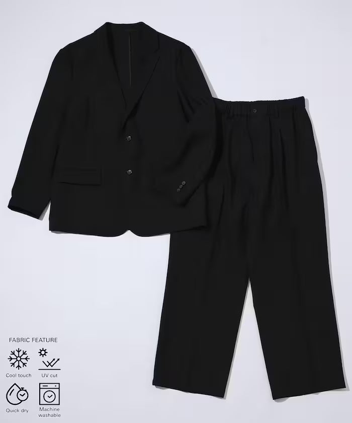 Functional Material Jacket & Wide Slacks Set Up / Washable / UV Cut / Quick Dry / Contact Cooling