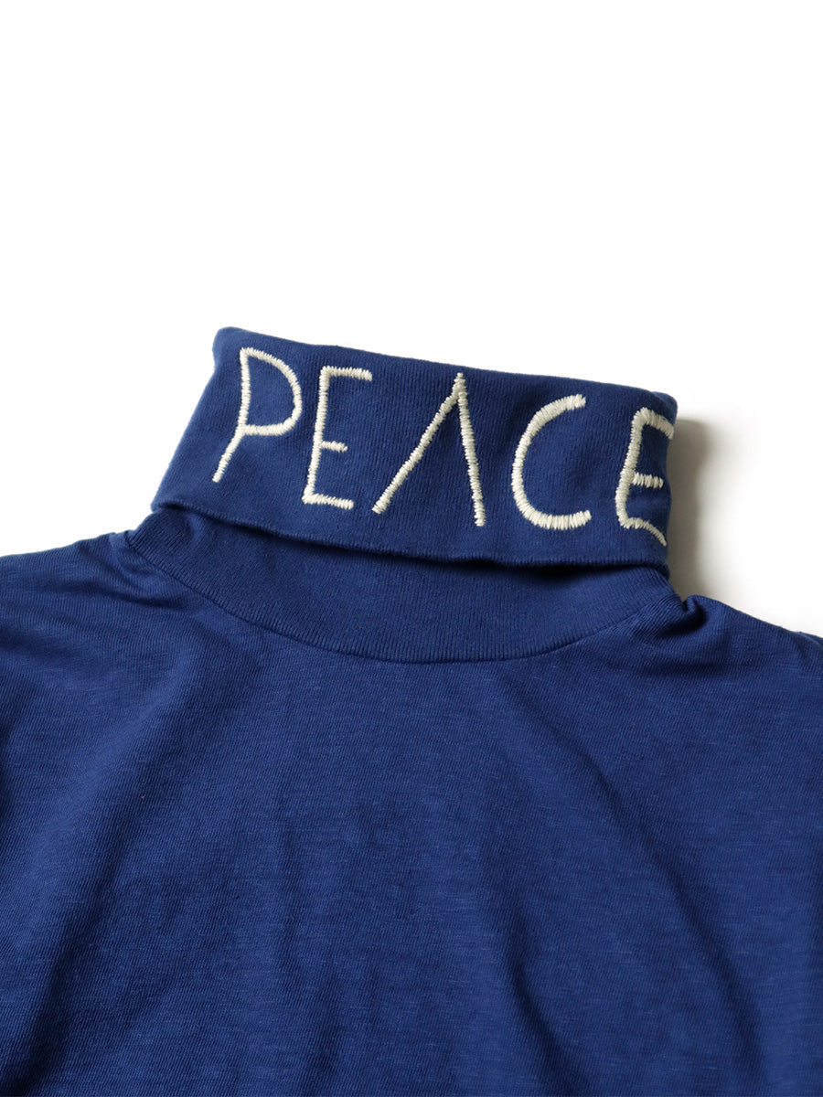 18.5/- Tenjiku High Neck Long T (PEACE embroidery)