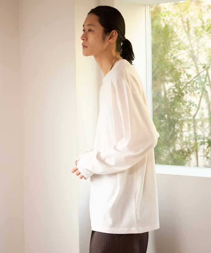 SUPER MERINO WOOL×INKEEP Crew Neck Long Sleeve T-Shirt