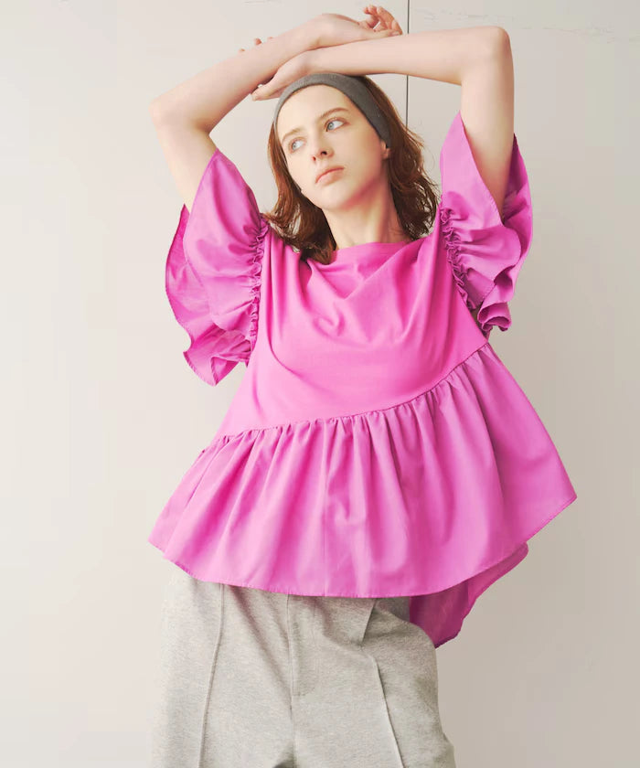 Organic Cotton Frill Sleeve T-shirt