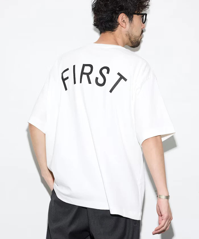 6 oz Front Logo Embroidered Crew Neck T-Shirt / Back Print T-Shirt PRINT ROUND FIRST