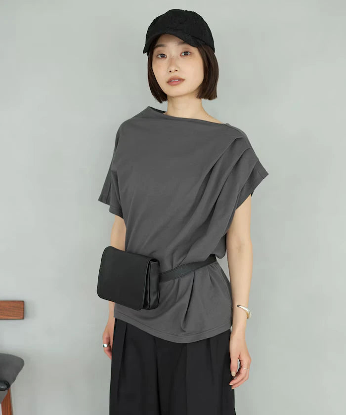 Organic Cotton Asymmetrical Draped Top