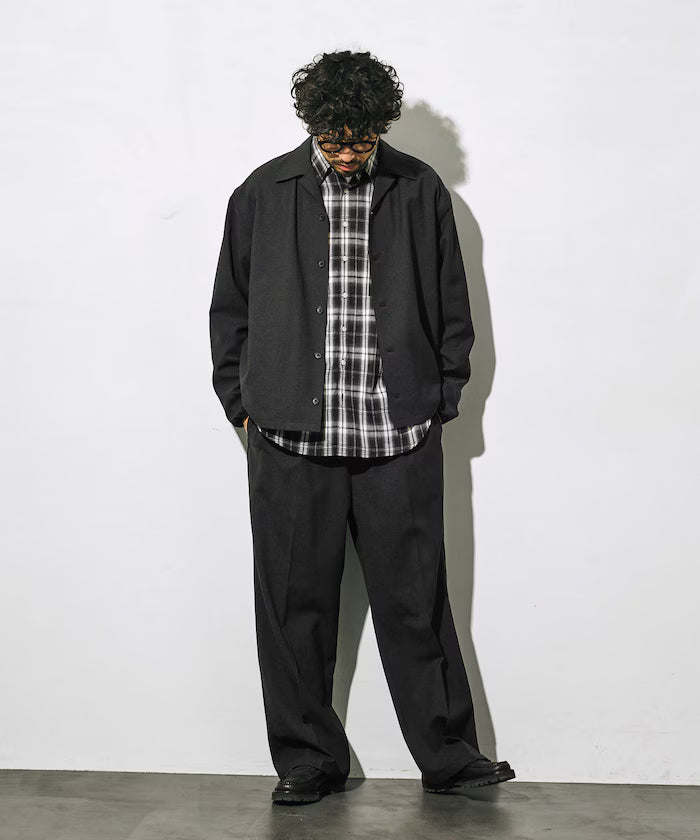 Functional Material Oversized CPO Shirt & Wide Easy Pants Setup / Washable / UV Cut / Quick Dry / Contact Cooling