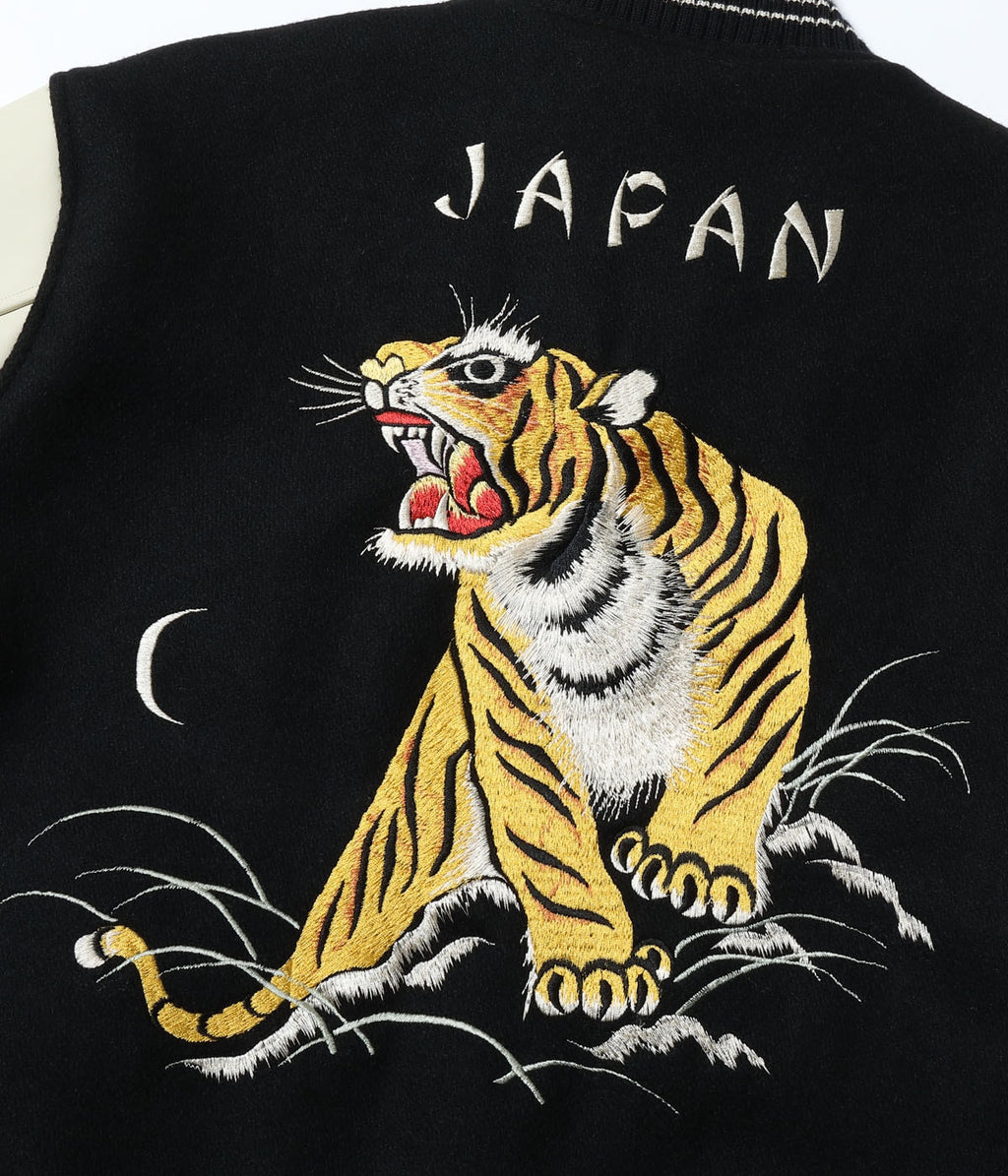 30oz. WOOL MELTON AWARD JACKET “ROARING TIGER” (BLACK)