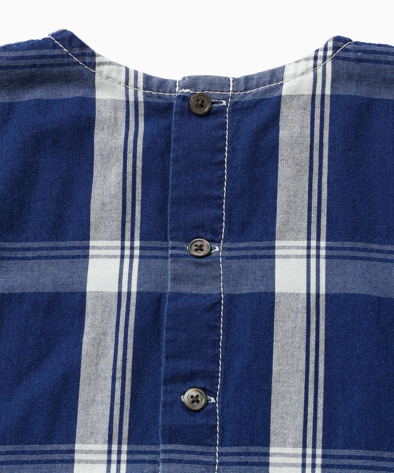 indigo check SS pullover (W)