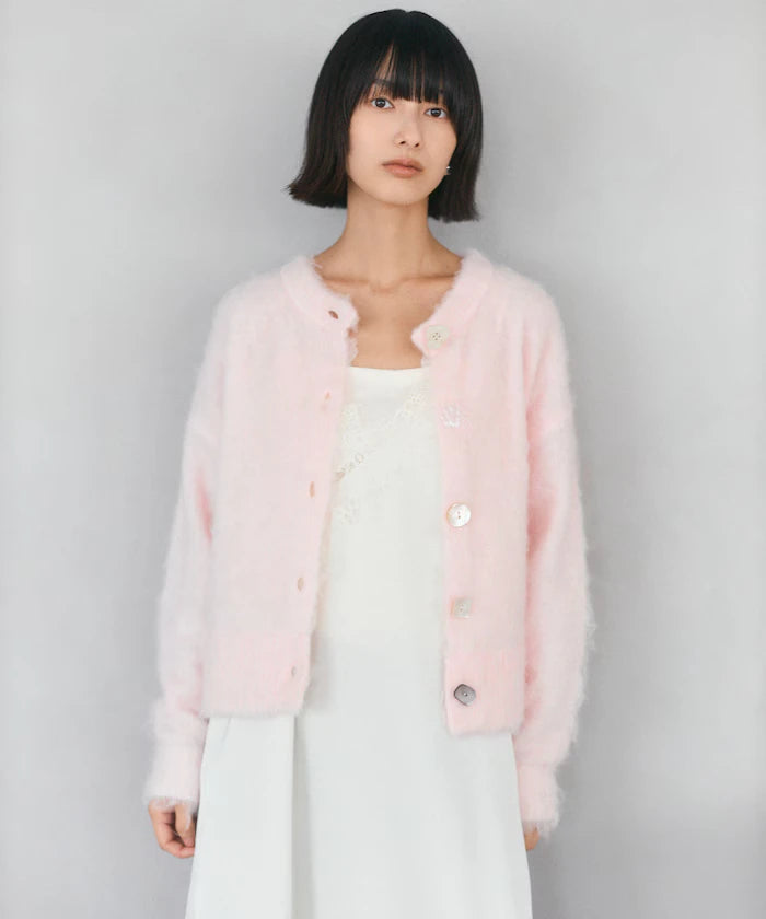 Variation Button Shaggy Knit Cardigan