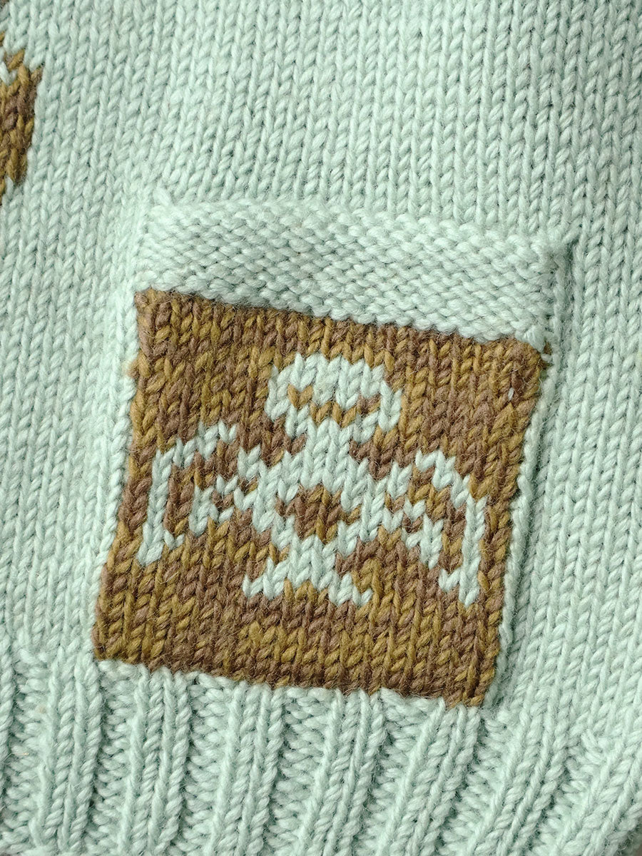 Hand Knit PECKISH Totem Pole ZIP Cardigan