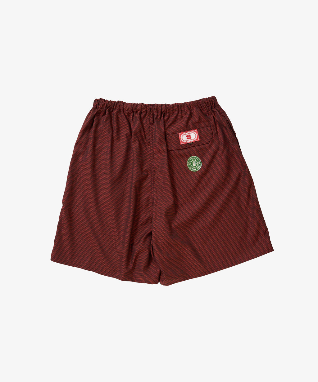 banshu ori circular fatigue short pants wine