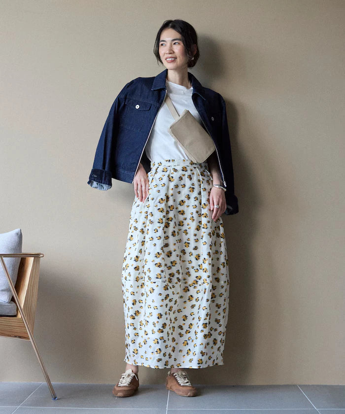 Flower Sheer Jacquard Cocoon Skirt