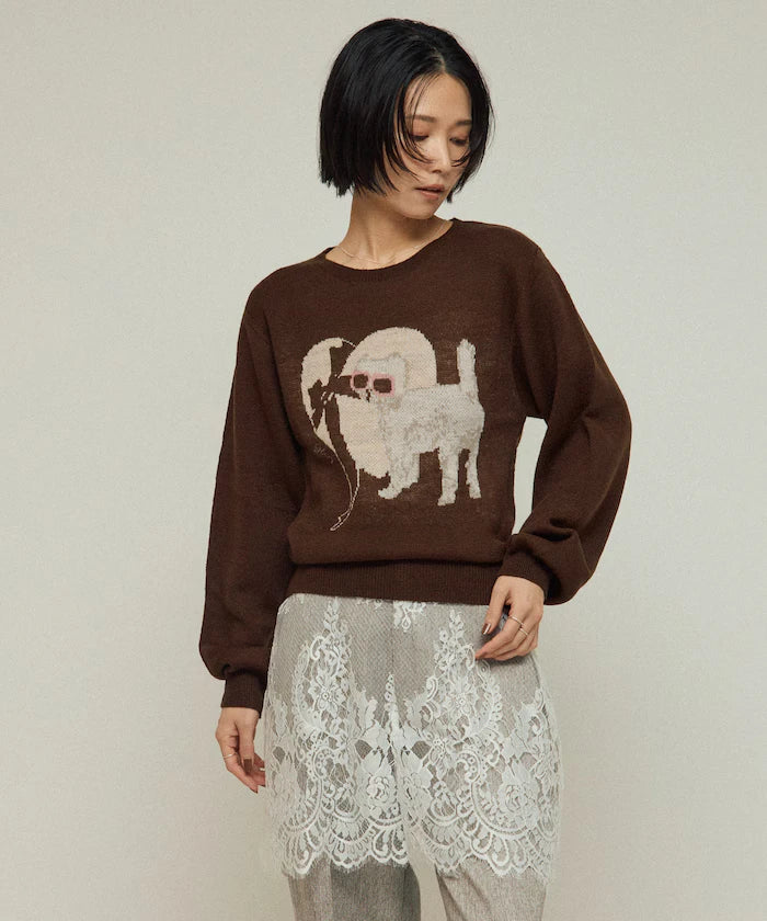 Sweat-like Animal Jacquard Knit