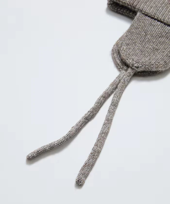 Mix Yarn Ear-Added Knit Cap