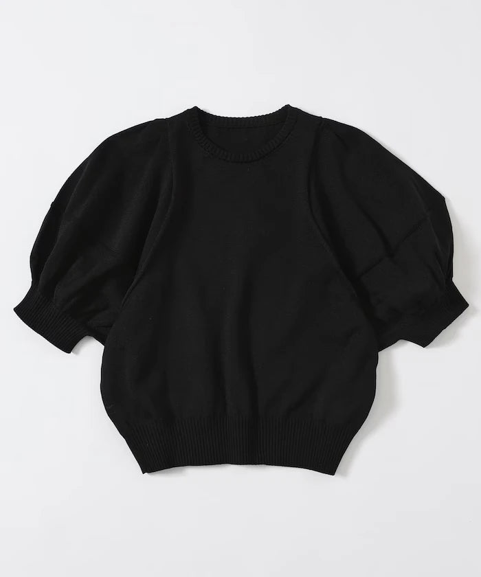 Japan Made Whole Garment Puff Sleeve Top