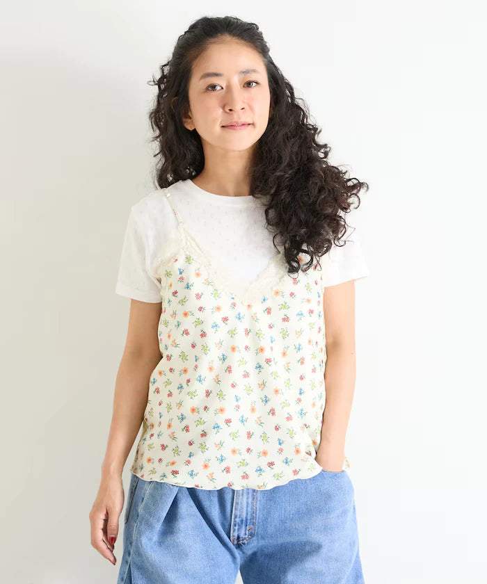 2WAY Floral Satin Camisole
