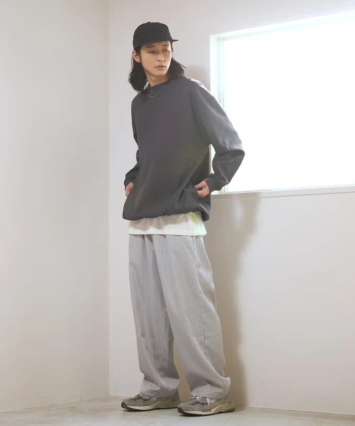 Spindle Stripe Easy Wide Pants / Compatible with Setup
