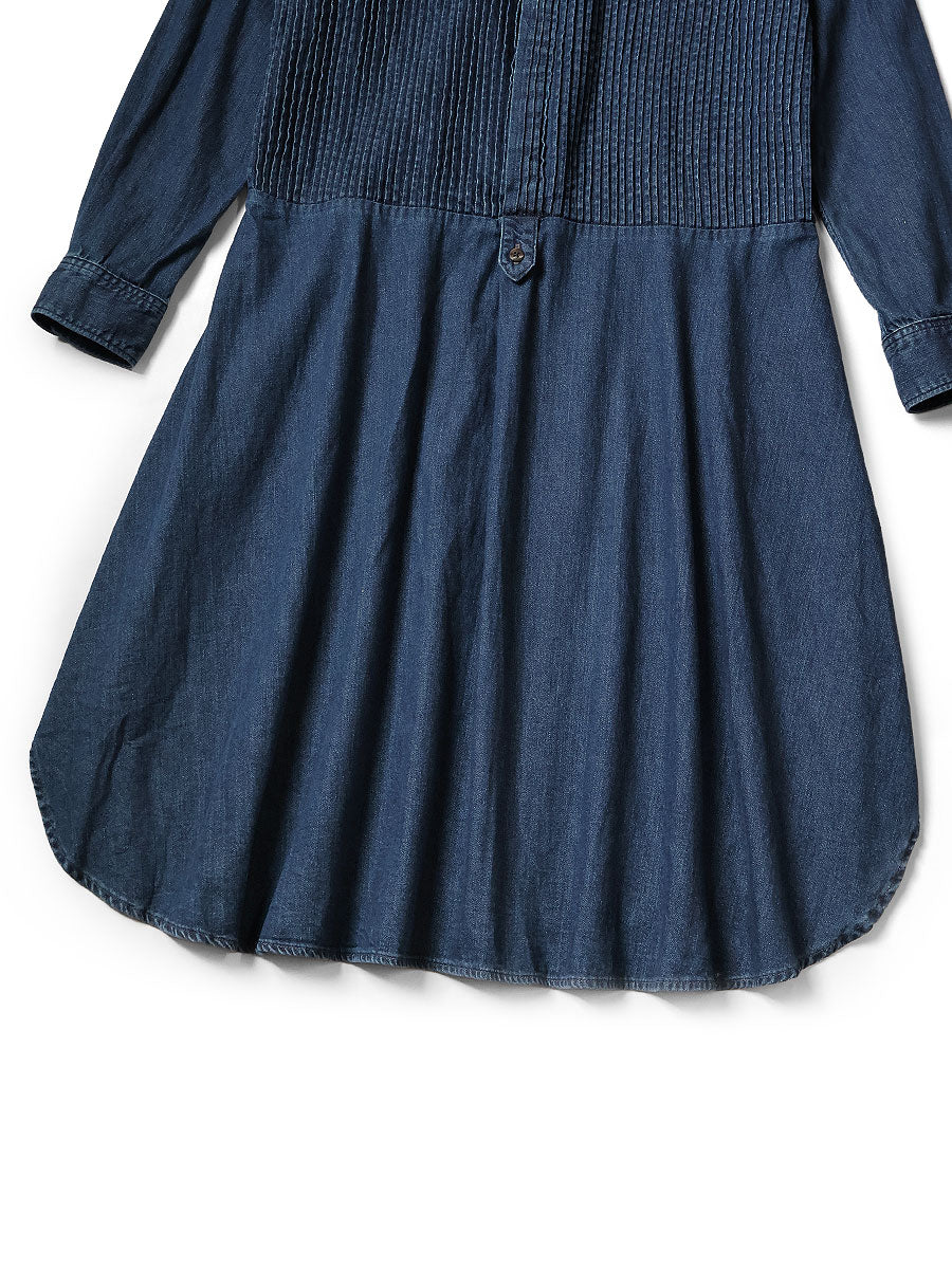 Shirt Denim Pintuck Shirt Dress