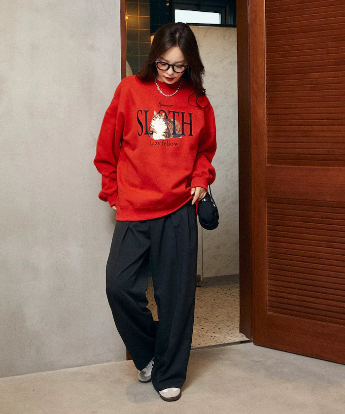 SLOTH Cat Fleece Lined Sweatshirt Limited Edition