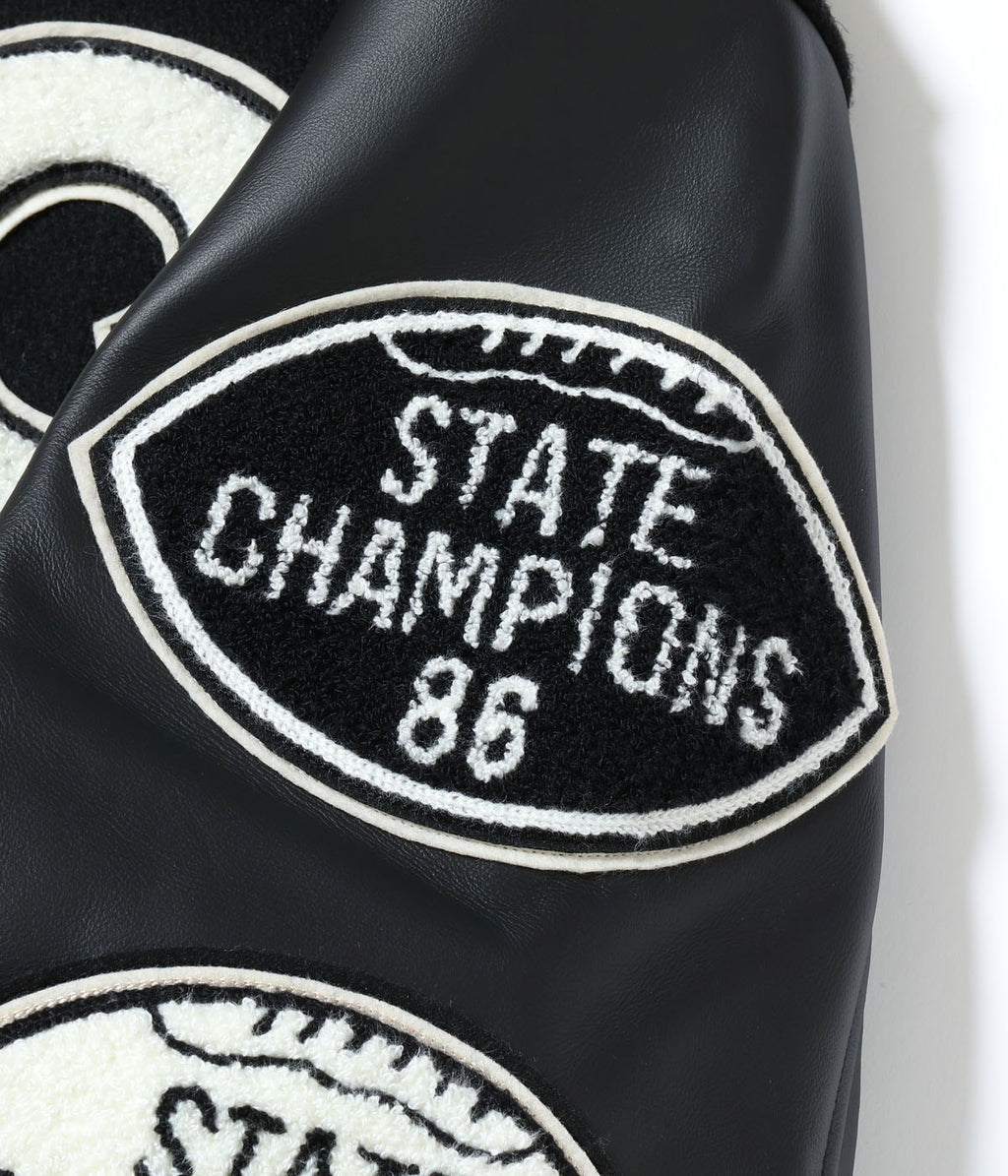 30oz. WOOL MELTON AWARD JACKET “BLUE PECKERS” (BLACK)